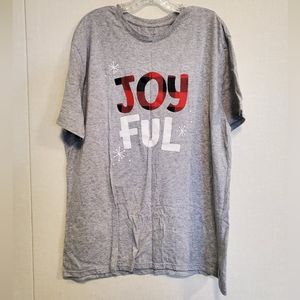 Men's Christmas "Joyful"‎ pajama shirt. Size XL TALL.